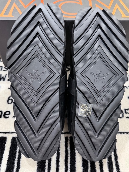 MCM Monogram Black Visetos Monogram Embossed Leather Mules main image 5